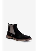Semišové Boty Chelsea Pánské Big Star OO174154 Černé
