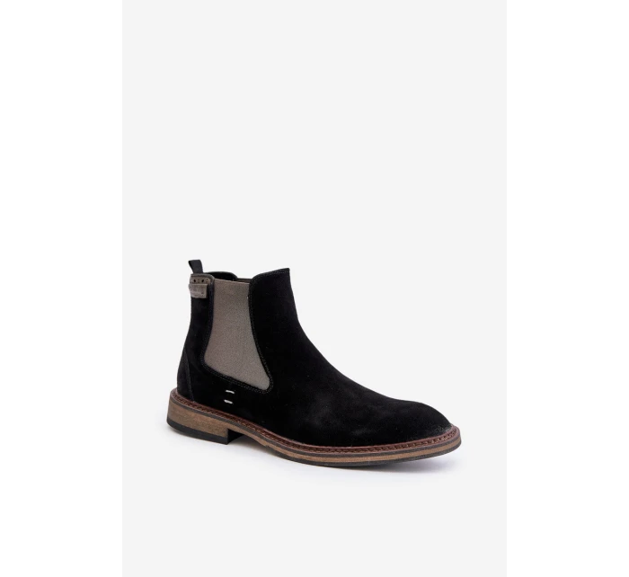 Semišové Boty Chelsea Pánské Big Star OO174154 Černé