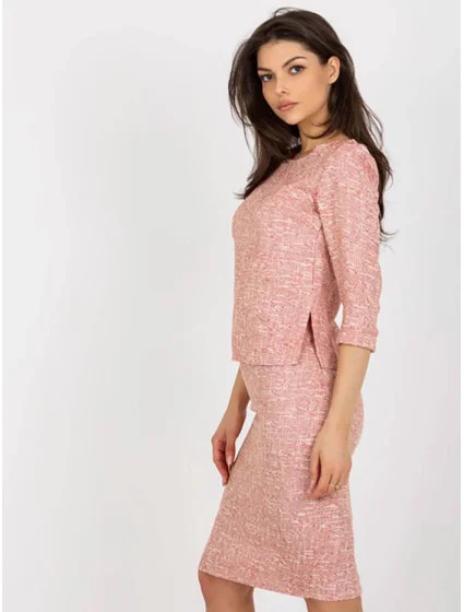 Červená melanžová vlněná tužková sukně Lakerta model 19576748 - Factory Price Červená melanžová vlněná tužková sukně Lakerta model 19576748 - Factory Price