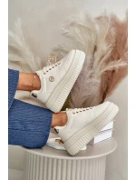 Sneakersy Dámské Sportovní Boty Zateplené Na Masivní Podešvi Béžové Ardiela Sneakersy Dámské Sportovní Boty Zateplené Na Masivní Podešvi Béžové Ardiela