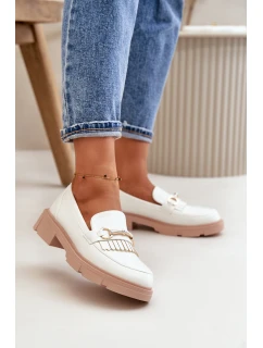 Dámské Mokasíny S Dekorací Eko Kůže Bílé model 21670531 - Boto