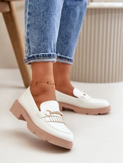 Dámské Mokasíny S Dekorací Eko Kůže Bílé model 21670531 - Boto