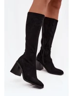 Dámské semiš kozačky na klínovém podpatku Černá Paris model 21911507 - Step in style Dámské semiš kozačky na klínovém podpatku Černá Paris model 21911507 - Step in style