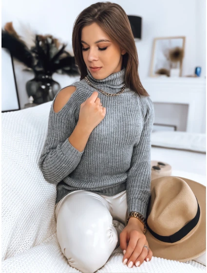 Dámský svetr ARIEL světle šedý FashionStreet MY1704