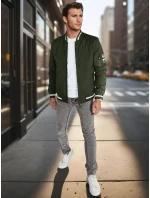Pánská přechodná bunda bomber zelená FashionStreet TX5024 Pánská přechodná bunda bomber zelená FashionStreet TX5024