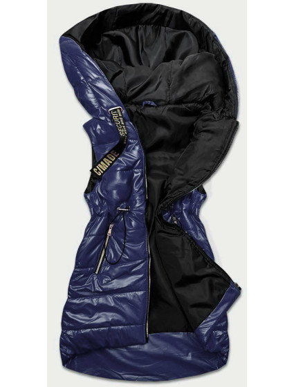 Tmavě modrá lesklá vesta s kapucí model 16807284 - S'WEST