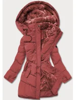 Dámská prošívaná zimní bunda v cihlové barvě (2m-963) Dámská prošívaná zimní bunda v cihlové barvě (2m-963)