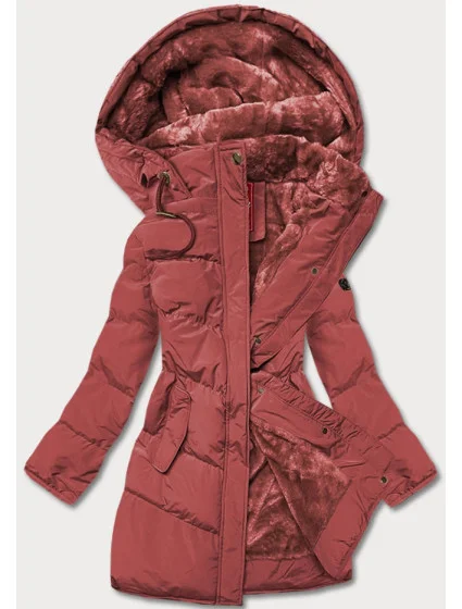 Dámská prošívaná zimní bunda v cihlové barvě (2m-963) Dámská prošívaná zimní bunda v cihlové barvě (2m-963)