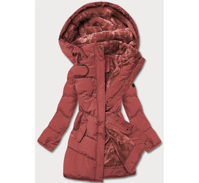 Dámská prošívaná zimní bunda v cihlové barvě (2m-963) Dámská prošívaná zimní bunda v cihlové barvě (2m-963)