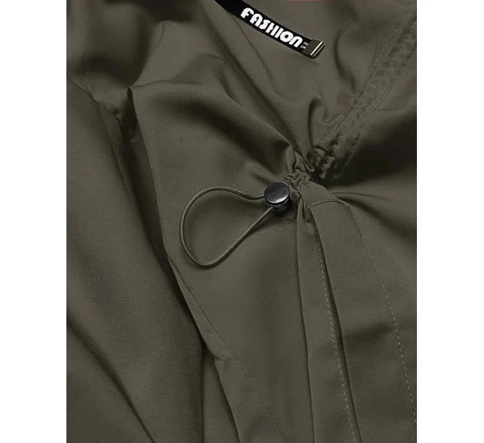 Tenký dámský přehoz přes oblečení v khaki barvě s kapucí model 18013334 - S'WEST Tenký dámský přehoz přes oblečení v khaki barvě s kapucí model 18013334 - S'WEST