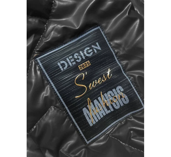 Černá prošívaná bunda na model 18846298 - S'WEST Černá prošívaná bunda na model 18846298 - S'WEST