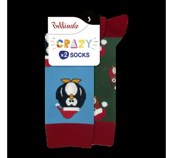 Veselé ponožky 2 páry CRAZY SOCKS 2x - BELLINDA - světle modrá