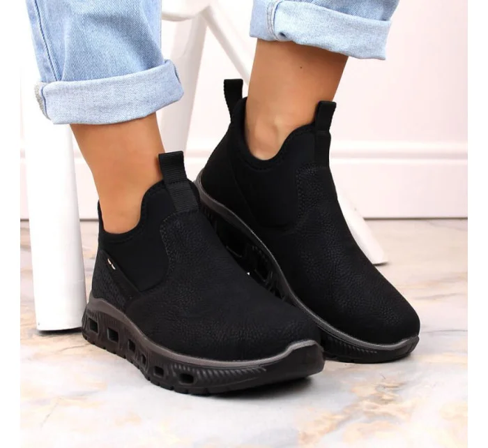 Rieker W RKR616 černá nazouvací pohodlná kotníková obuv