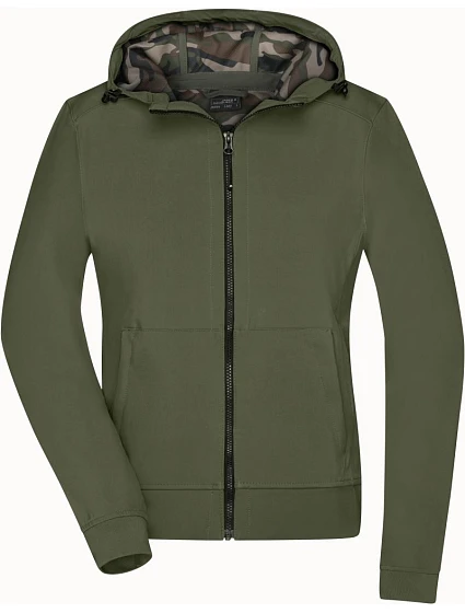 Daiber JN 1145 Dámská 2-vrstvá softshellová bunda s kapucí 02.1145 olive/camouflage Daiber JN 1145 Dámská 2-vrstvá softshellová bunda s kapucí 02.1145 olive/camouflage