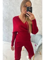 Dvoudílný svetr červený