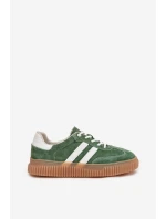 Dámské Velurové Tenisky Na Platformě Zelené model 21703435 - Boto Dámské Velurové Tenisky Na Platformě Zelené model 21703435 - Boto