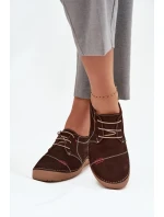 Kožené dámské polobotky s prošitím Artiker 57C2114 hnědé