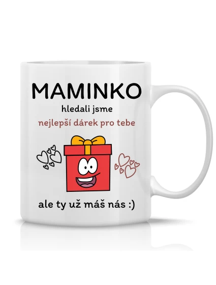 NEJLEPŠÍ DÁREK PRO MAMINKU - klasický bílý keramický hrníček 300 ml