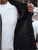 Pánská přechodná bunda s kapucí černá FashionStreet TX4915