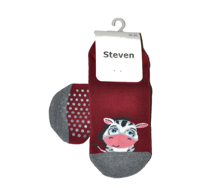 Dámské vzorované ponožky Steven art.132 Frotte ABS 35-40
