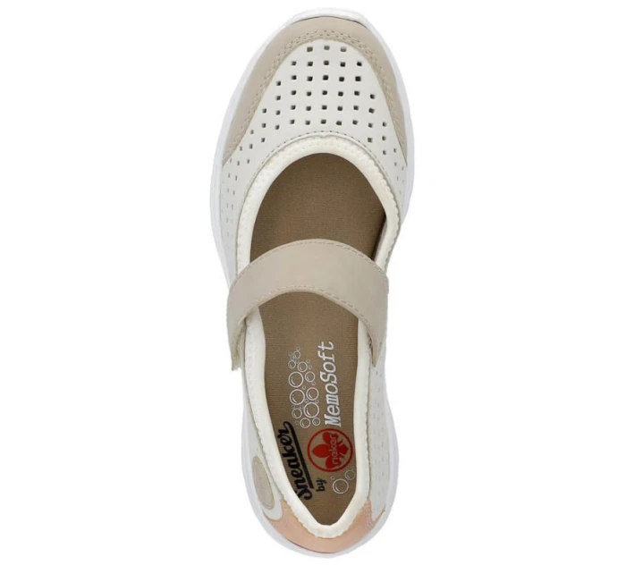 Pohodlná polobotka W béžová model 22033608 - Rieker