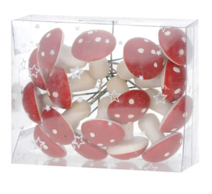 DEKORATIVNÍ HOUBA MUCHOMŮRKA NA DRÁTĚ 16KS DEKORATIVNÍ HOUBA MUCHOMŮRKA NA DRÁTĚ 16KS