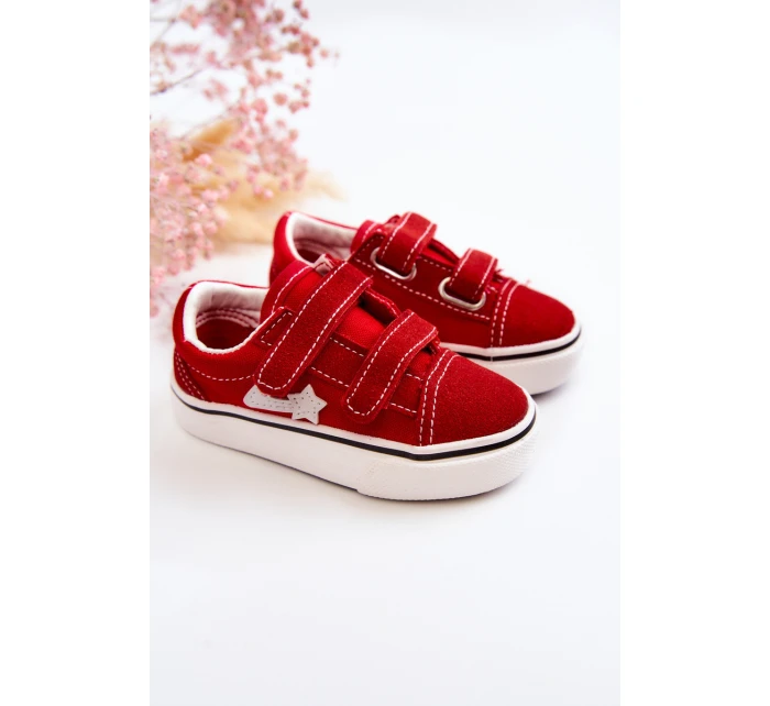 Klasické dětské tenisky se suchým zipem Červené Phiris