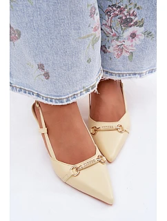 Ženské sandály na podpatku se špičatými špičkami Žluté Felessa