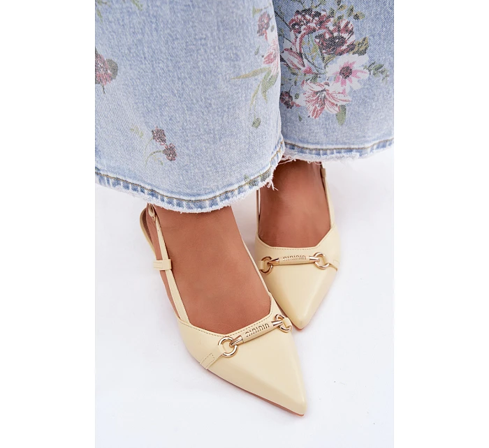 Ženské sandály na podpatku se špičatými špičkami Žluté Felessa