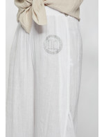 Monnari Kalhoty Dámské bavlněné kalhoty s rozparky Bílá