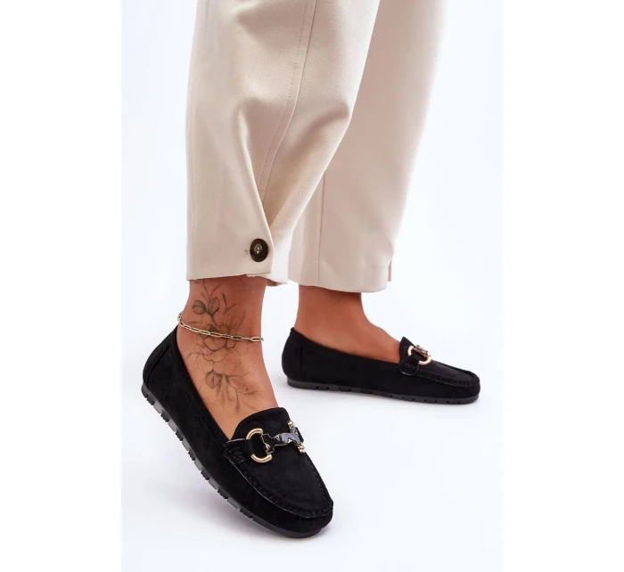 Kožené Dámské Mokasíny S Ozdobou Černé Dionira Kožené Dámské Mokasíny S Ozdobou Černé Dionira