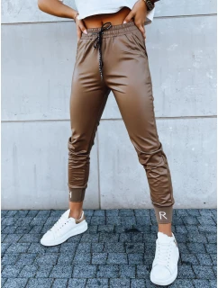 Dámské kožené kalhoty TERRACE camel FashionStreet UY1696