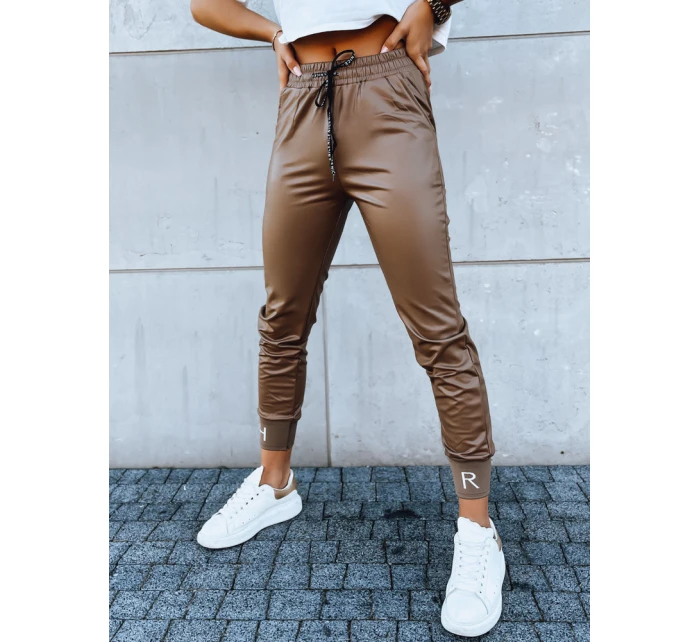 Dámské kožené kalhoty TERRACE camel FashionStreet UY1696