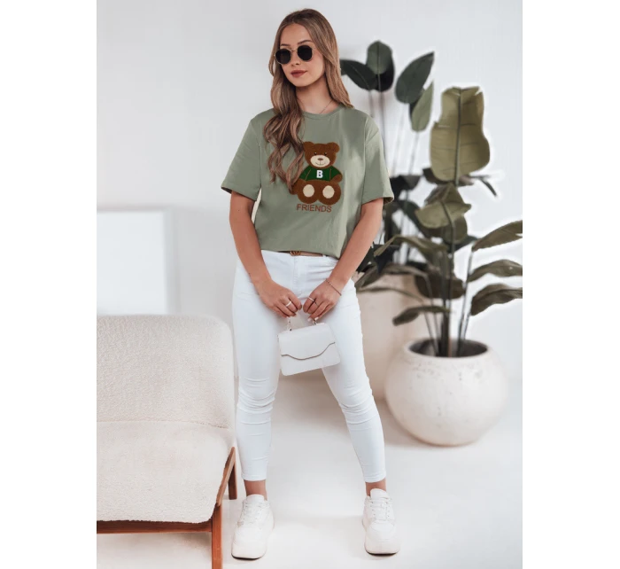 BAREN dámské tričko tmavě zelené Dstreet RY2539