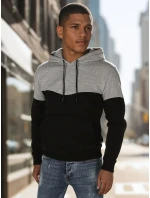 Pánská základní mikina s kapucí světle šedá Dstreet BX5875