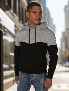 Pánská základní mikina s kapucí světle šedá Dstreet BX5875