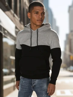 Pánská základní mikina s kapucí světle šedá Dstreet BX5875