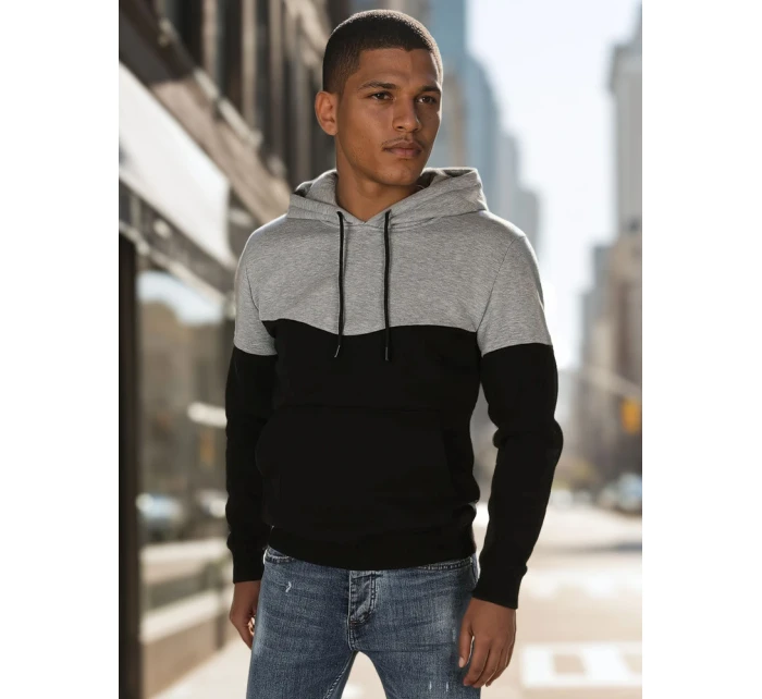 Pánská základní mikina s kapucí světle šedá Dstreet BX5875