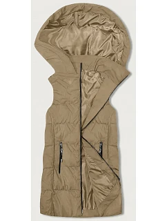 Dámská vesta v barvě cappuccino s kapucí model 19425149 - S'WEST
