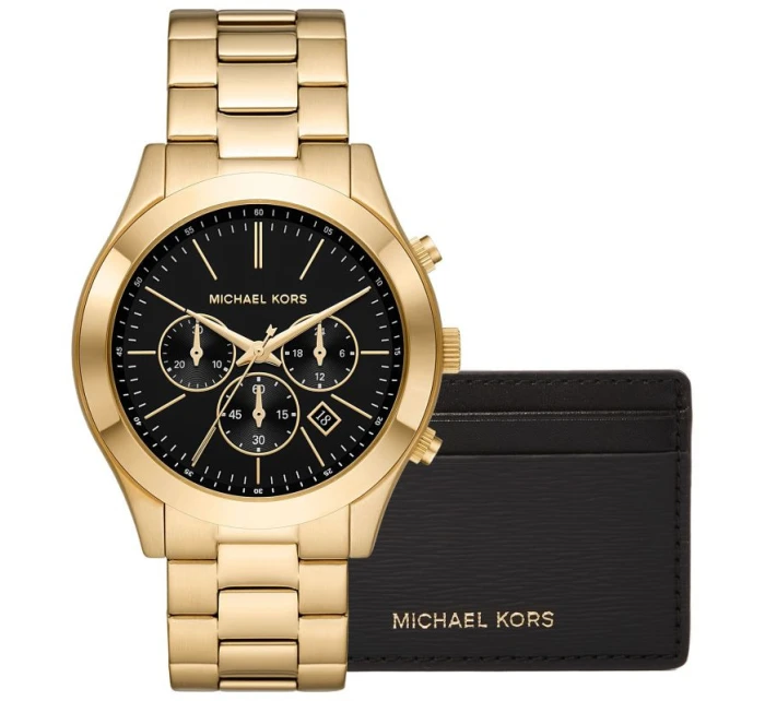Pánské hodinky + pouzdro na karty MICHAEL KORS MK1076SET + BOX Pánské hodinky + pouzdro na karty MICHAEL KORS MK1076SET + BOX