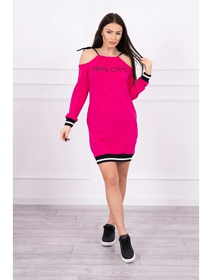Tres Chic fuchsiové šaty