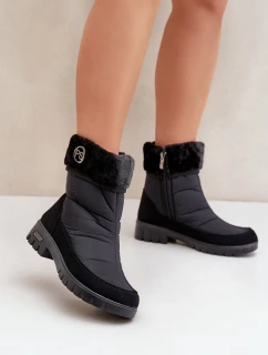 Dámské Módní zateplené sněhule Progress model 21602424 Černé - Boto