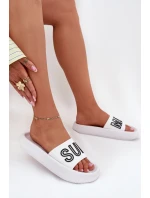 Dámské Pantofle Na Silné Podešvi SUMMER Bílé model 21704122 - VINCEZA