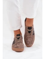 Dámské Semišové Tenisky model 21704966 Tmavě Béžové - VINCEZA