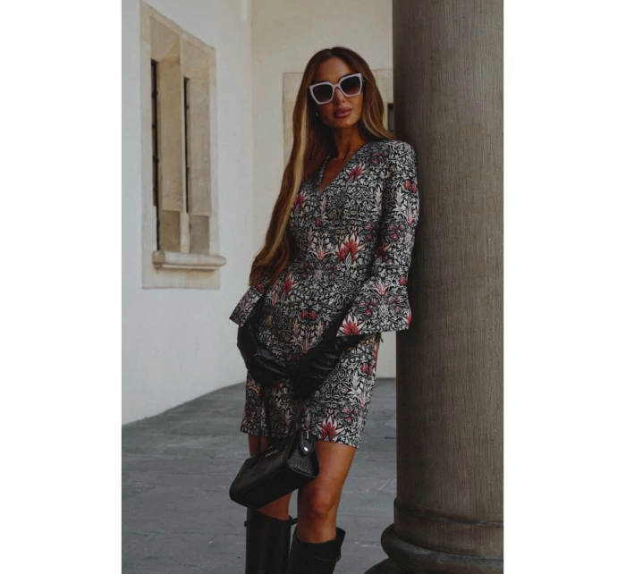 model 21296048 Šaty s potiskem a širokými manžetami model 1 - Moe