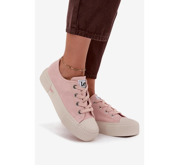 Dámské trampky na platformě LEE ISLA C WOMEN LOW – růžové Dámské trampky na platformě LEE ISLA C WOMEN LOW – růžové
