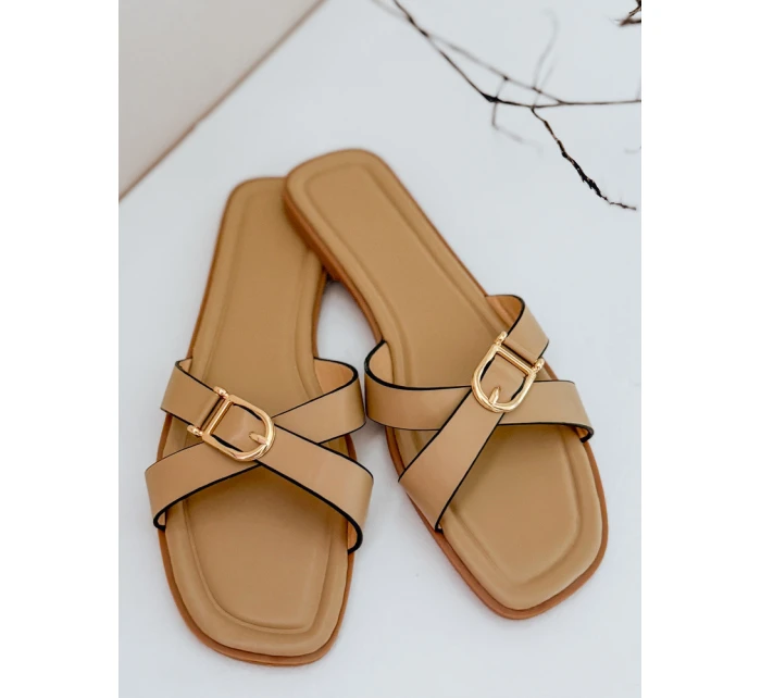 Dámské žabky khaki model 21990188 - Dstreet