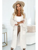 model 21290276 Cardigan svetr s kapsami béžová barva - numoco basic