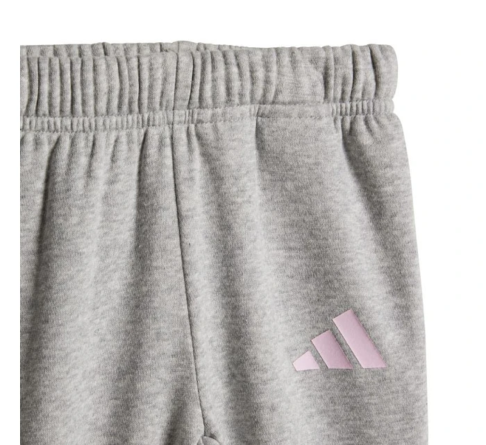 Dětské tepláky Adidas Essentials růžové a šedé JY0303