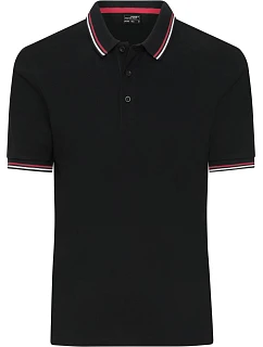 Daiber JN 1306 Pánské těžké piqué polo s proužky 02.1306 black/white/red